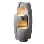 Fontaine de jardin urne 3 niveaux led grise, 71 cm Fontaine de jardin urne 3 niveaux led grise, 71 cm