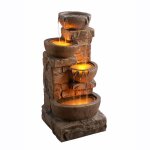 Fontaine led en polyrésine, marron Fontaine led en polyrésine, marron