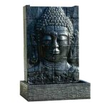 Fontaine mur d'eau visage de bouddha noir h150cm