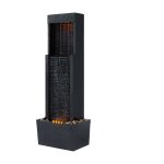 Fontaine solaire cascade en polyrsine, noire