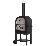 Four  pizza extrieur au charbon de bois acier au carbone noir gris