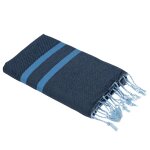 Fouta bicolore coton bleu jean & bleu 100x200 Fouta bicolore coton bleu jean & bleu 100x200