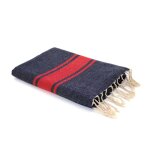 Fouta bicolore coton bleu jean & rouge 100x200