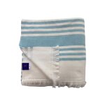 Fouta coton double ponge  karabuk  bleu turquoise 140 x 180