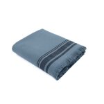 Fouta ponge coton bleu orage & noir 100x180