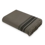 Fouta ponge xxl coton vert lichen & noir 200x180
