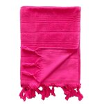 Fouta  hammam  ponge bouclette fuschia 140x180cm