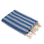 Fouta jacquard coton bleu grec 100x200