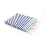 Fouta paro coton bleu grec & vert turquoise 100x200
