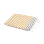 Fouta paréo coton safran & gris perle 100x200 Fouta paréo coton safran & gris perle 100x200