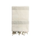 Fouta traditionnelle  isis  200x200cm 190g / m� �cru / argent