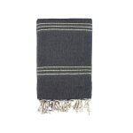 Fouta traditionnelle  osiris  200x200cm 190g / m� noir / dor�
