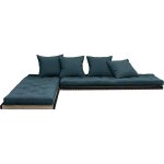 Futon canap lit 2x70x200 bleu marine