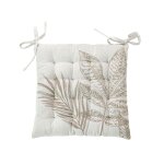 Galette de chaise en coton recycle cru 38 x 38 cm