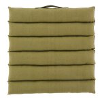 Galette de chaise en coton vert kaki avec anse 40x40 Galette de chaise en coton vert kaki avec anse 40x40