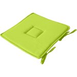 Galette de chaise uni effet bachette 40 x 40 cm vert anis