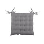 Galette de chaise unie en 16 points polyester gris anthracite 40x40 cm Galette de chaise unie en 16 points polyester gris anthracite 40x40 cm