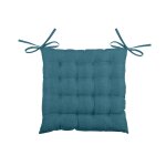 Galette de chaise unie en 16 points polyester turquoise 40x40 cm Galette de chaise unie en 16 points polyester turquoise 40x40 cm