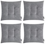 Galettes de chaise velours carres grises - lot de 4 - 35x35x4