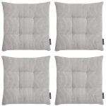 Galettes de chaise velours carres grises - lot de 4 - 35x35x5