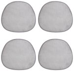 Galettes de chaise velours grises - lot de 4 - 41x38x1, 5