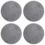 Galettes de chaise velours rondes grises - lot de 4 - 35