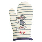 Gant de cuisine en coton bleu 18 x 28 Gant de cuisine en coton bleu 18 x 28