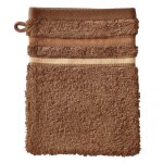 Gant de toilette en acrylique beige chataigne 15x21cm