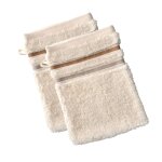 Gant de toilette en acrylique blanc cru 15x21cm