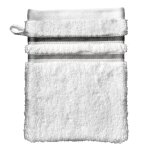 Gant de toilette en acrylique blanc gris 15x21cm Gant de toilette en acrylique blanc gris 15x21cm