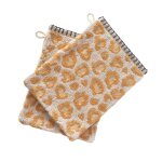 Gant de toilette en coton beige 15x22cm
