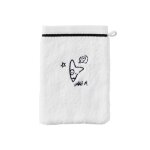 Gant de toilette coton brodé bouclette blanc 15 x 21 cm Gant de toilette coton brodé bouclette blanc 15 x 21 cm
