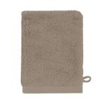 Gant de toilette en coton taupe 16x21