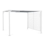 Gazebo pergola coulissant moderne en aluminium blanc 3x3, 6 m