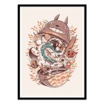 Ghibli's matryoshka - affiche d'art avec cadre bois noir - 30 x 40 cm Ghibli's matryoshka - affiche d'art avec cadre bois noir - 30 x 40 cm