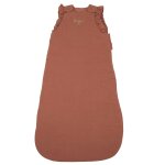 Gigoteuse volutive bb en gaze de coton biologique terracotta et broderie dore