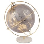 Globe terrestre carte du monde gris, doré et blanc Globe terrestre carte du monde gris, doré et blanc