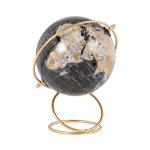 Globe terrestre carte du monde noir et support en métal doré Globe terrestre carte du monde noir et support en métal doré