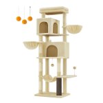 Grand arbre  chat 175 cm de haut toilettage autonome perchoir beige