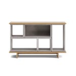 Grand buffet en bton gris et plaqu chne - 154, 5x95, 1cm