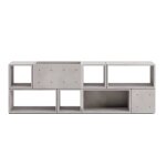Grand buffet avec pot de fleurs en bton gris - 224, 5x74, 5cm