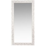 Grand miroir rectangulaire en bois de manguier sculpt blanc 90x180