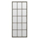 Grand miroir rectangulaire fen�tre en bois argent