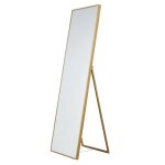 Grand miroir rectangulaire sur pied doré 50x170 Grand miroir rectangulaire sur pied doré 50x170