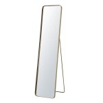 Grand miroir rectangulaire sur pied en m�tal dor� 40x167