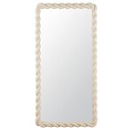 Grand miroir rectangulaire torsad� beige 80x160