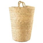 Grand panier en feuilles de palmier avec anse osier naturel 35x55 cm Grand panier en feuilles de palmier avec anse osier naturel 35x55 cm