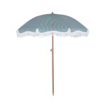 Grand parasol rayé polyester 210x180cm vert Grand parasol rayé polyester 210x180cm vert