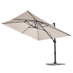 Grand parasol rectangulaire avec rotation 360� aluminium lin 4000 x