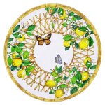 Grand plat de service rond 35, 5 cm en imprimé citrons Grand plat de service rond 35, 5 cm en imprimé citrons